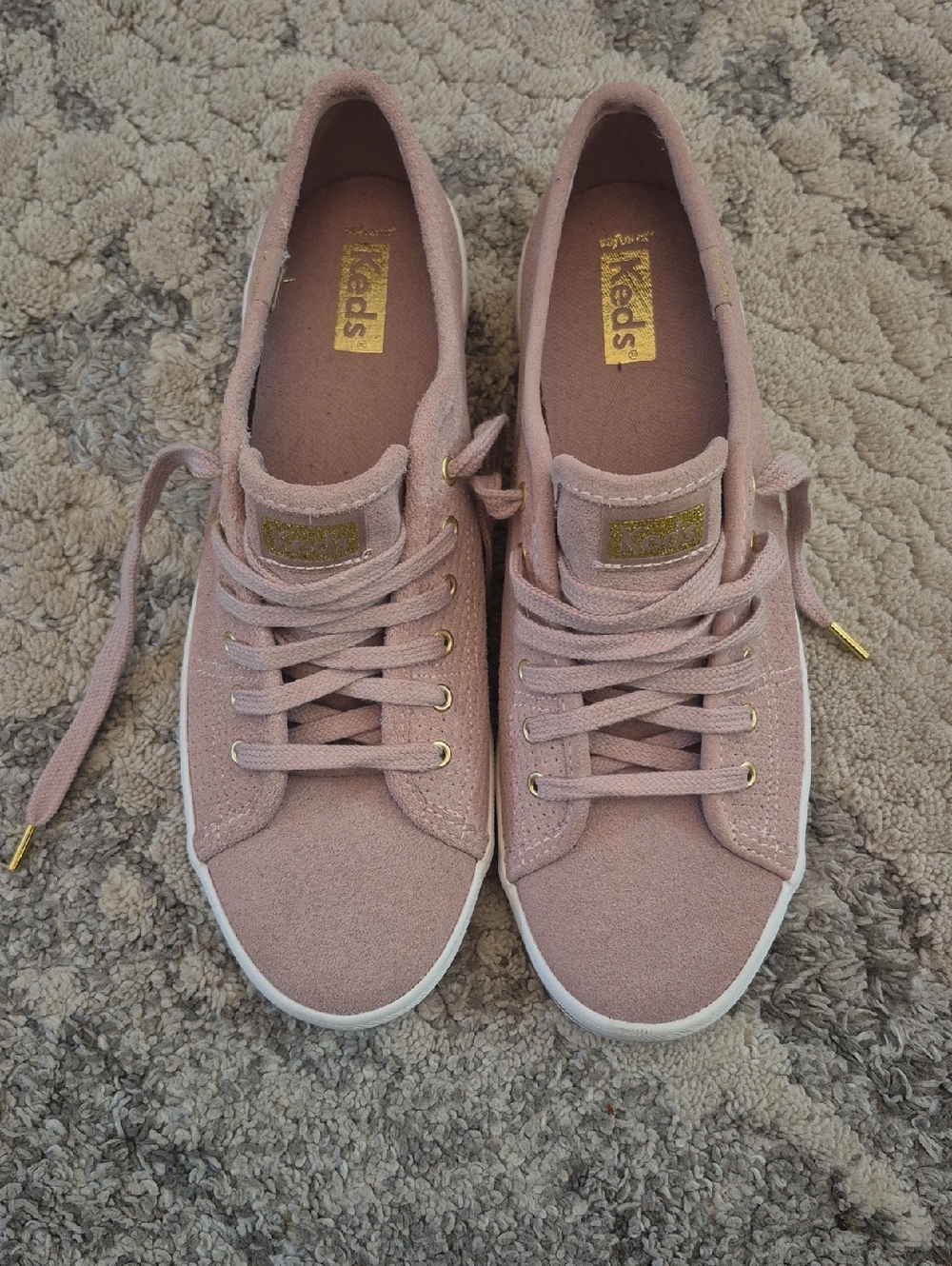 Keds Women's Blush Pink Suede Lace-Up Sneakers